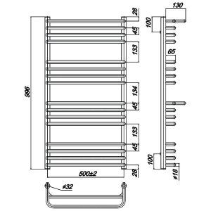 Ravak Полотенцесушитель Водяной Optima 500 x 1000_W