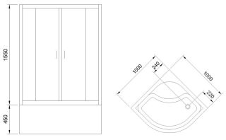 Душевой уголок Royal Bath 100x100см белый RB100BK-C