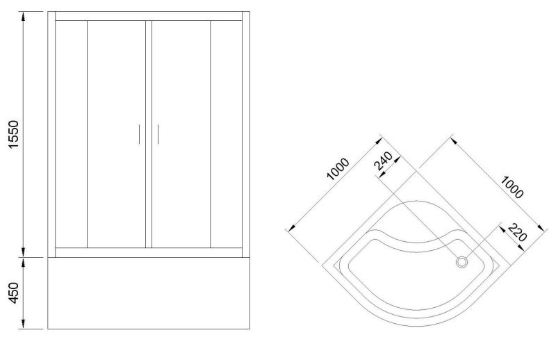 Душевой уголок Royal Bath 100x100см белый RB100BK-C