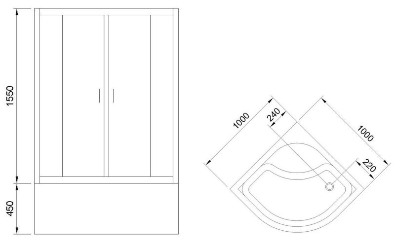Душевой уголок Royal Bath BK 100x100см белый RB100BK-T