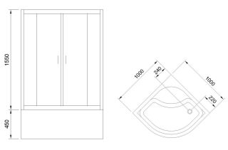 Душевой уголок Royal Bath HK 100x100см чёрный RB100BK-T-BL