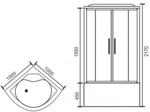Душевая кабина Royal Bath BK стекло белое/матовое 100x100см RB100BK6-WC
