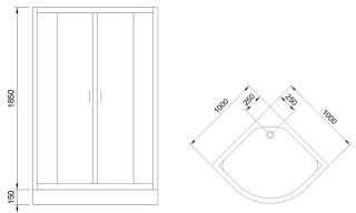 Душевой уголок Royal Bath HK 100x100см белый RB100HK-C