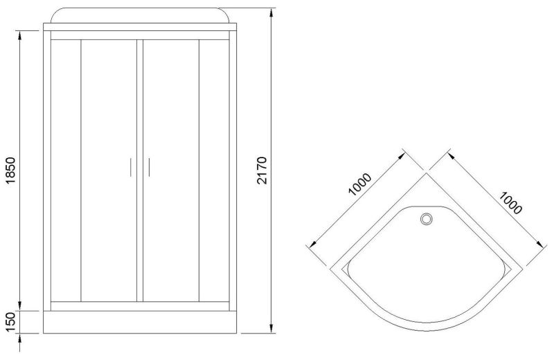 Душевая кабина Royal Bath HK стекло матовое 100x100см RB100HK4-MM