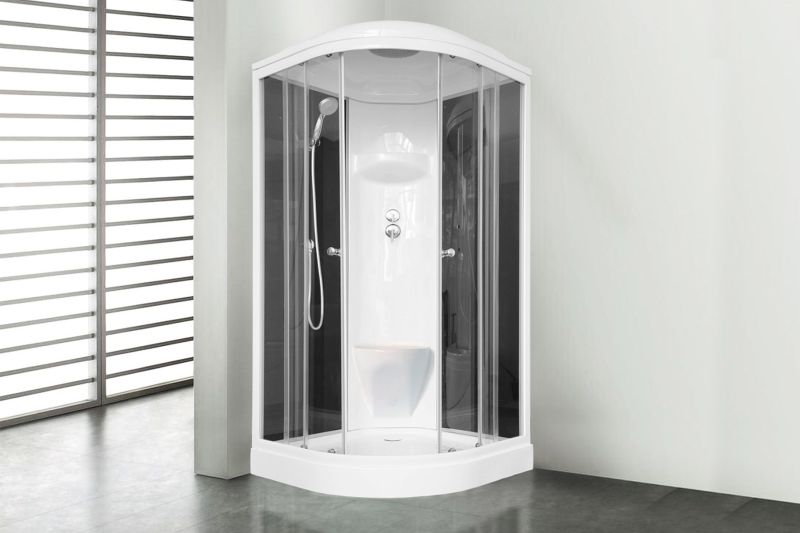 Душевая кабина Royal Bath HK стекло чёрное/прозрачное 100x100см RB100HK6-BT