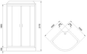 Душевая кабина Royal Bath HK стекло белое/матовое 100x100см RB100HK6-WC-CH