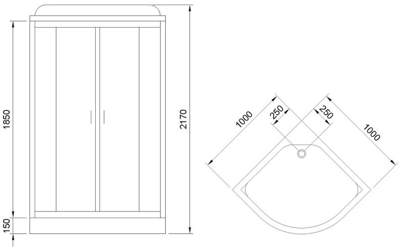 Душевая кабина Royal Bath HK стекло белое/матовое 100x100см RB100HK6-WC-CH