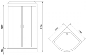 Душевая кабина Royal Bath HK стекло белое/матовое 100x100см RB100HK6-WC