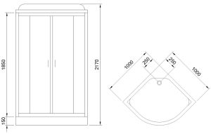 Душевая кабина Royal Bath HK стекло белое/прозрачное 100x100см RB100HK6-WT-CH