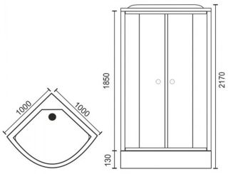 Душевая кабина Royal Bath HK стекло белое/матовое 100x100см RB100HK7-WC Душевая кабина Royal Bath HK стекло белое/матовое 100x100см RB100HK7-WC