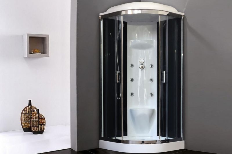 Душевая кабина Royal Bath HK стекло чёрное/прозрачное 100x100см RB100HK7-BT-CH