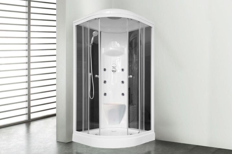 Душевая кабина Royal Bath HK стекло чёрное/прозрачное 100x100см RB100HK7-BT
