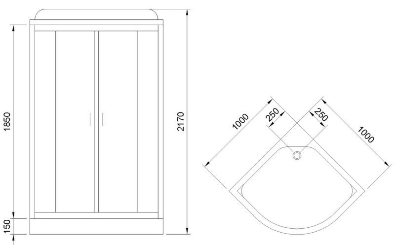 Душевая кабина Royal Bath HK стекло белое/матовое 100x100см RB100HK7-WC-CH