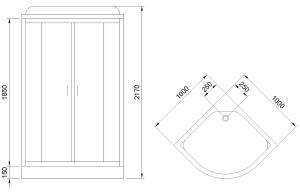 Душевая кабина Royal Bath HK стекло белое/прозрачное 100x100см RB100HK7-WT-CH