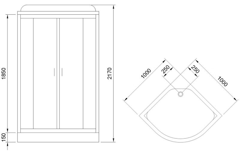 Душевая кабина Royal Bath HK стекло белое/прозрачное 100x100см RB100HK7-WT-CH