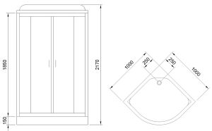 Душевая кабина Royal Bath HK стекло белое/прозрачное 100x100см RB100HK7-WT