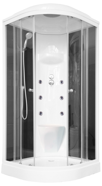 Душевая кабина Royal Bath HK стекло чёрное/прозрачное 100x100см RB100HK7-BT