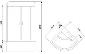 Душевая кабина Royal Bath NRW с парогенератором стекло прозрачное 100x100см RB100NRW-T-CH-P
