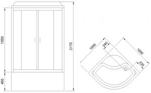 Душевая кабина Royal Bath NRW стекло прозрачное 100x100см RB100NRW-T