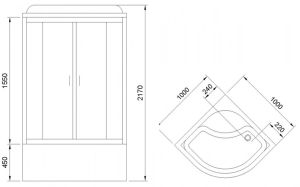 Душевая кабина Royal Bath NRW 100x100см RB100NRW-T-CH