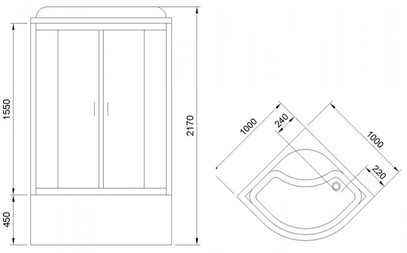Душевая кабина Royal Bath NRW 100x100см RB100NRW-T-CH