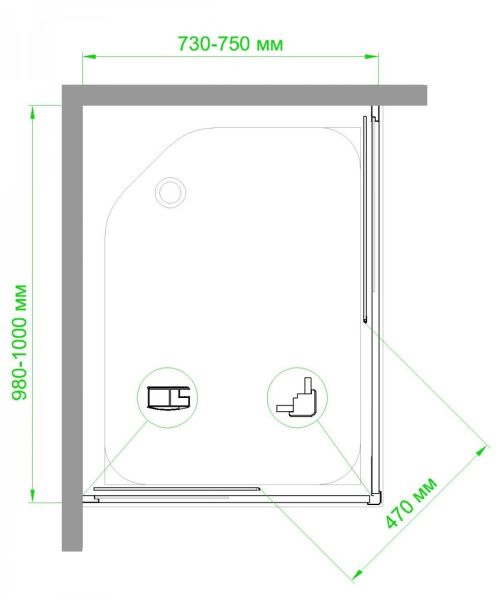 Душевой уголок Royal Bath HPD 75x100см белый RB1075HPD-T