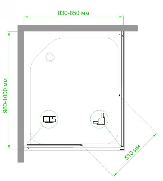 Душевой уголок Royal Bath HPD 85x100см белый RB1085HPD-C
