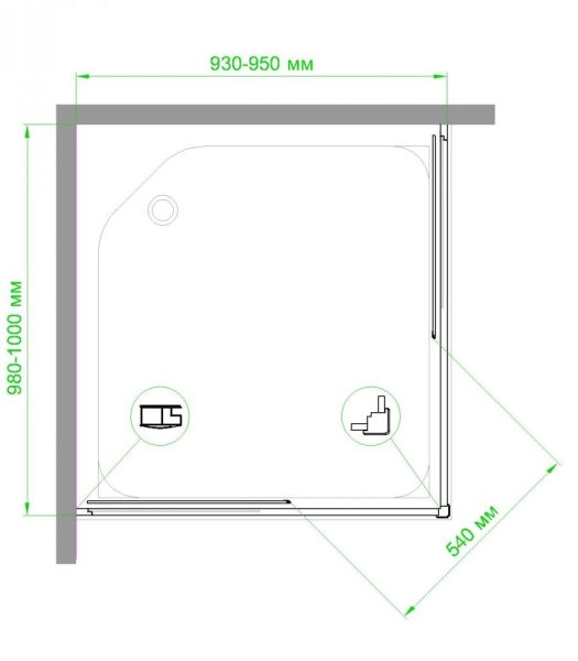 Душевой уголок Royal Bath HPD 95x100см белый RB1095HPD-C