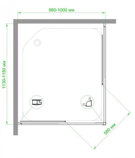 Душевой уголок Royal Bath HPD 100x115см белый RB11510HPD-C