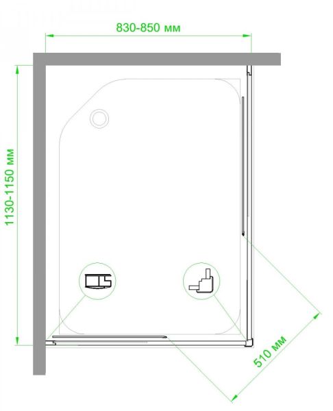 Душевой уголок Royal Bath HPD 85x115см белый RB11585HPD-T
