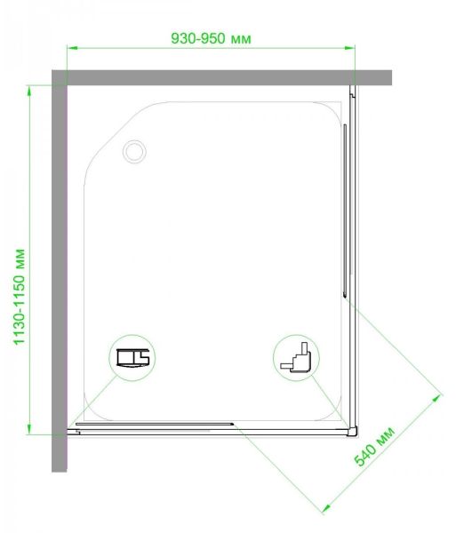 Душевой уголок Royal Bath HPD 95x115см белый RB11595HPD-T