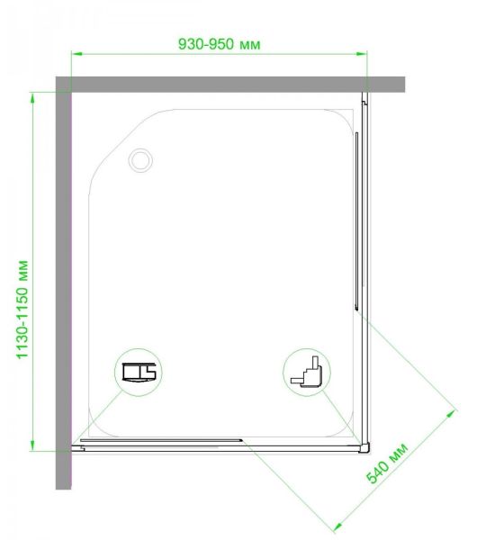 Душевой уголок Royal Bath HPD 95x115см белый RB11595HPD-C