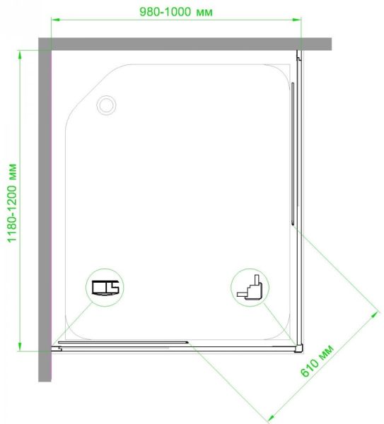 Душевой уголок Royal Bath HPD 100x120см белый RB1210HPD-T