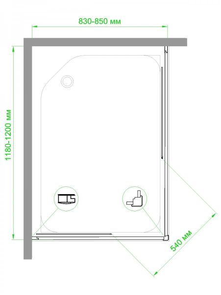 Душевой уголок Royal Bath HPD 85x120см белый RB1285HPD-T