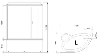 Душевой бокс Royal Bath ALP левый стекло прозрачное 150x100см RB150ALP-T-L Душевой бокс Royal Bath ALP левый стекло прозрачное 150x100см RB150ALP-T-L
