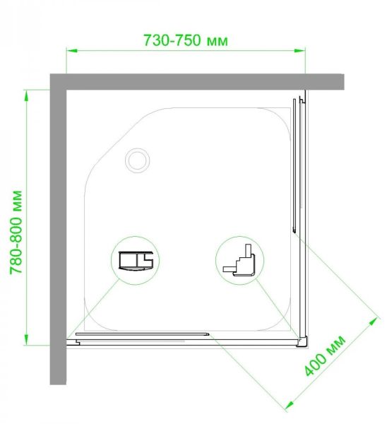 Душевой уголок Royal Bath HPD 75x80см белый RB8075HPD-C