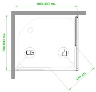 Душевой уголок Royal Bath HPD 90x80см чёрный RB8090HPD-C-BL Душевой уголок Royal Bath HPD 90x80см чёрный RB8090HPD-C-BL