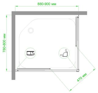 Душевой уголок Royal Bath HPD 90x80см чёрный RB8090HPD-T-BL Душевой уголок Royal Bath HPD 90x80см чёрный RB8090HPD-T-BL
