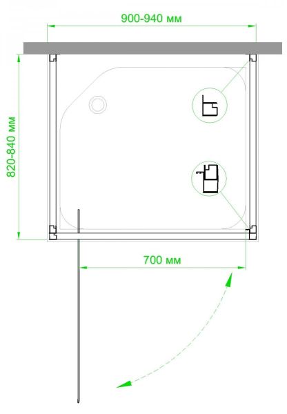 Душевой уголок Royal Bath HV 90x80см хром RB8090HV-C-CH-P