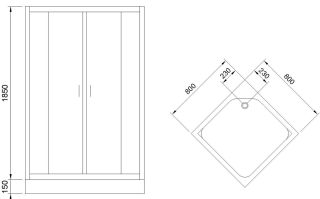 Душевой уголок Royal Bath HP 80x80см белый RB80HP-C