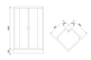 Душевой уголок Royal Bath HP 80x80см чёрный RB80HP-C-BL