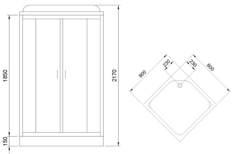 Душевая кабина Royal Bath HP стекло матовое 80x80см RB80HP1-M