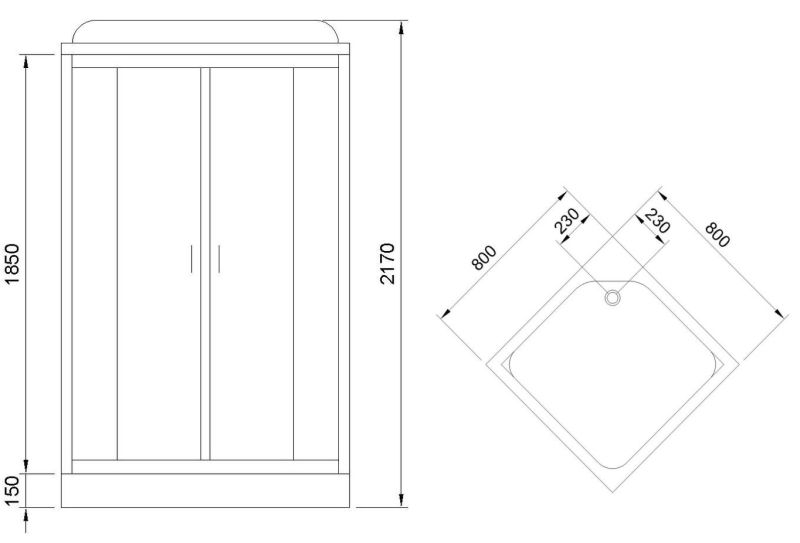 Душевая кабина Royal Bath HP стекло матовое 80x80см RB80HP2-M Душевая кабина Royal Bath HP стекло матовое 80x80см RB80HP2-M