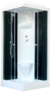 Душевая кабина Royal Bath HP стекло чёрное/прозрачное 80x80см RB80HP6-BT