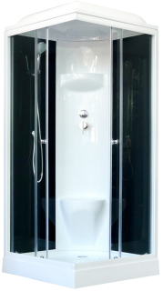 Душевая кабина Royal Bath HP стекло чёрное/прозрачное 80x80см RB80HP6-BT