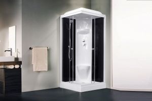Душевая кабина Royal Bath HP стекло чёрное/прозрачное 80x80см RB80HP6-BT