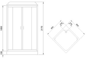 Душевая кабина Royal Bath HP стекло белое/матовое 80x80см RB80HP6-WC-CH