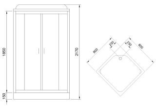 Душевая кабина Royal Bath HP стекло белое/матовое 80x80см RB80HP6-WC