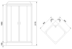 Душевая кабина Royal Bath HP стекло белое/прозрачное 80x80см RB80HP6-WT-CH