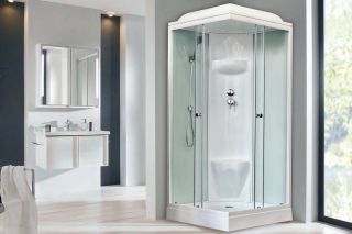 Душевая кабина Royal Bath HP стекло белое/прозрачное 80x80см RB80HP6-WT